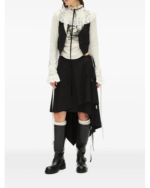 Ann Demeulemeester Black Button-Front Waistcoat