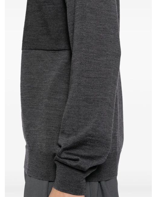 Jil Sander Black Merino Wool Jumper for men