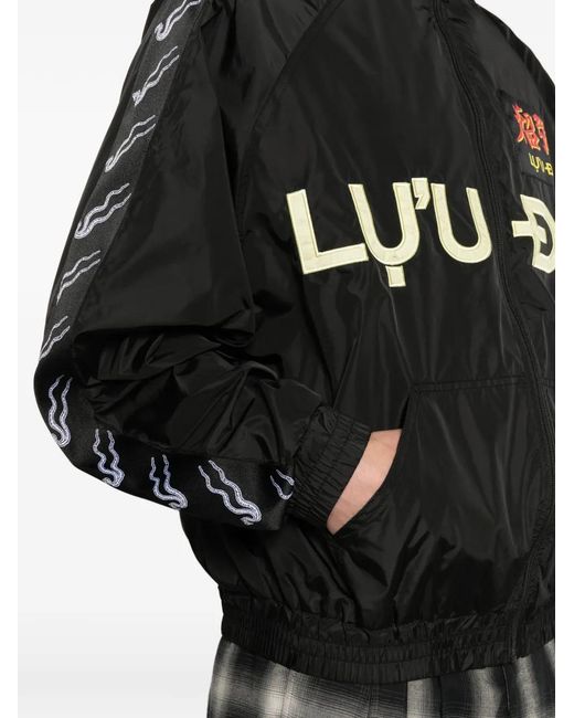 LỰU ĐẠN Black Logo-Embroidered Windbreaker for men