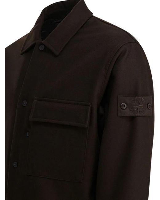 Stone Island Hemdjacke mit aufgesetzten Taschen in Black für Herren
