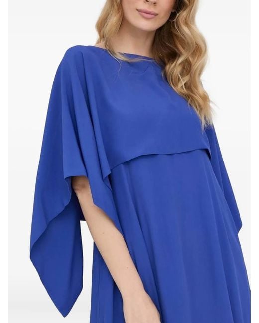 Liviana Conti Blue Square-Neck Midi Dress