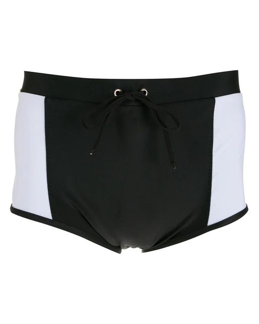 Amir Slama Black Contrasting-Panel Swim Shorts for men