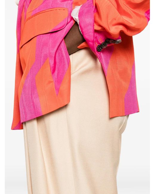 Stella McCartney White Pleated Wide-Leg Trousers