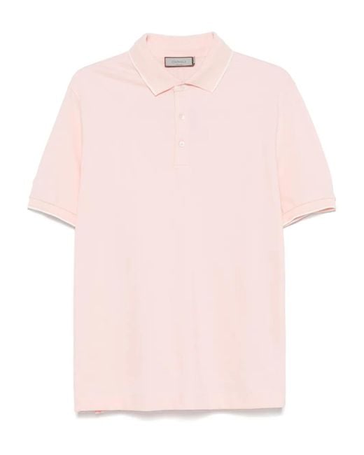 メンズ Canali ピケ ポロシャツ Pink