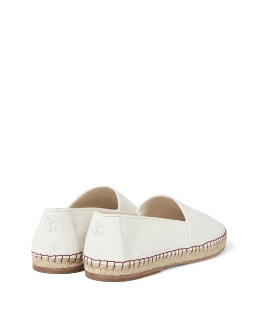 Brunello Cucinelli White Leather Espadrilles for men