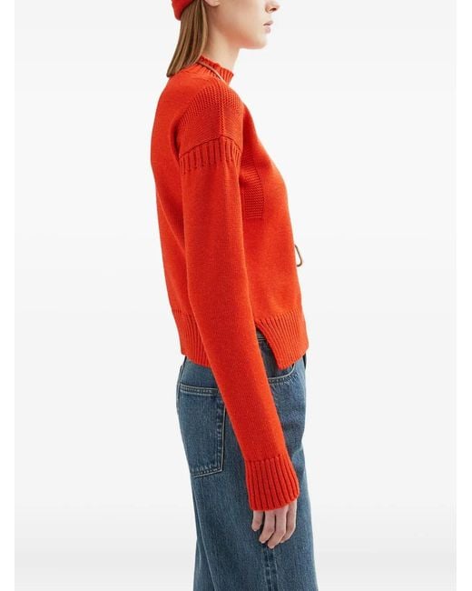 Jil Sander Red Pull En Laine