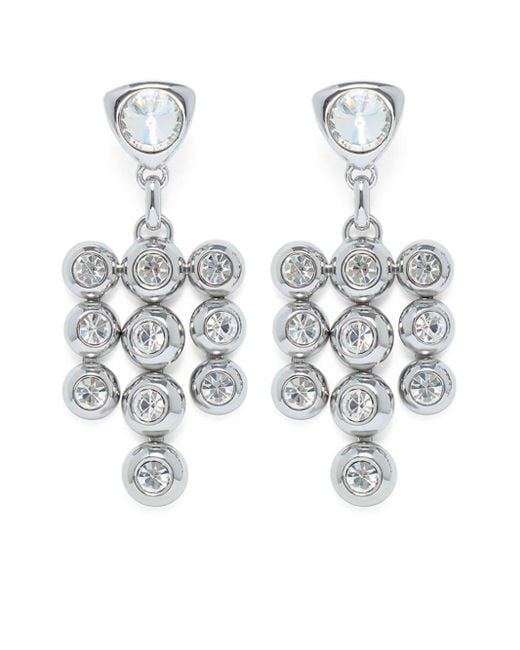 Area White Crystal-embellished Drop Earrings