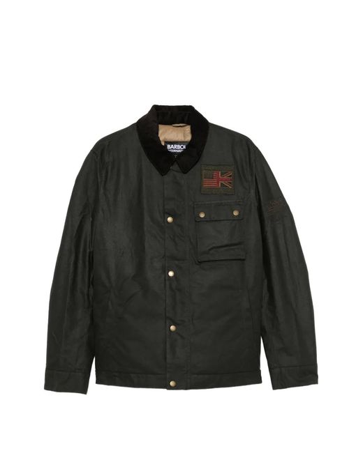 Barbour Steve Mcqueen Gewatteerd Jack Met Logo-Patch in het Black voor heren
