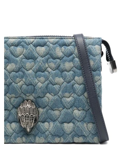 Kurt Geiger Blue Kensington Puff Heart Quilted Shoulder Bag