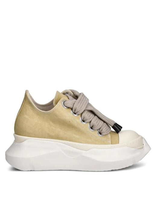 Rick Owens Natural Lace-Up Platform Low-Top Sneakers