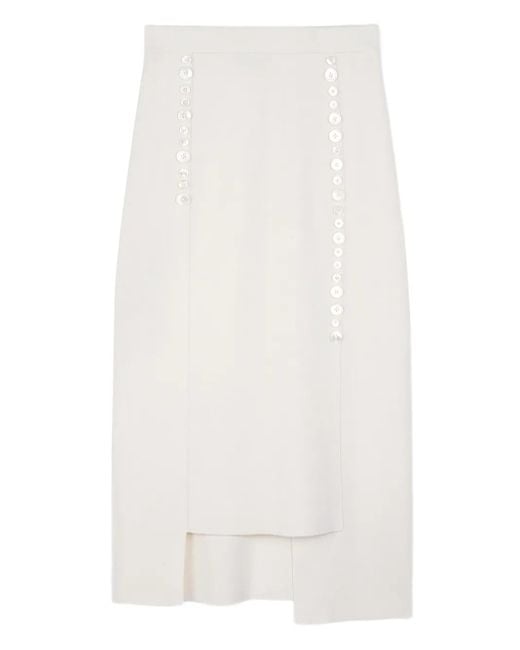 Ports 1961 Midi-Rok Verfraaid Met Knoop in het White