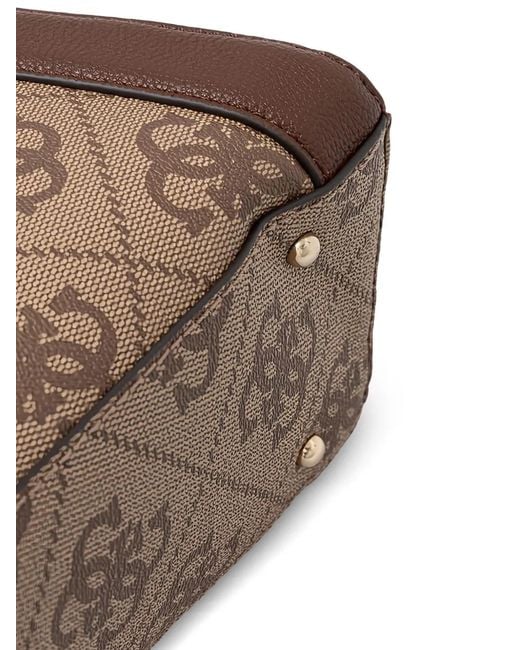 Guess Brown Logo Charm Tote Bag
