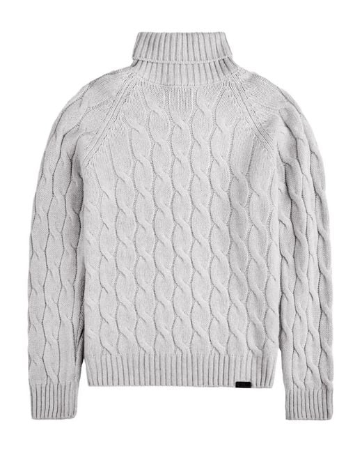 Fay Gray Cable Knit Roll-Neck Sweater for men