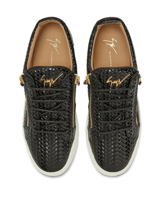 Giuseppe Zanotti Black Frankie Double-Zip Low-Top Sneakers for men