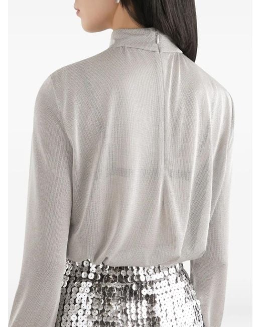 Dolce & Gabbana White Lamé Jersey Top