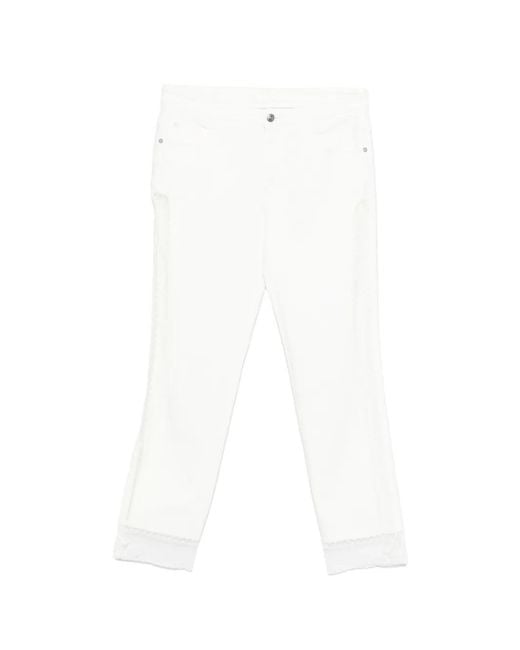 Ermanno Scervino White Lace-Trim Jeans