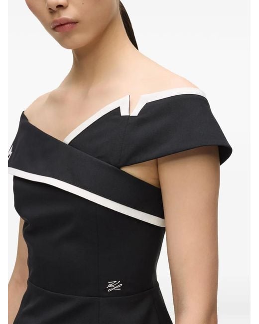 Karl Lagerfeld Black Off-Shoulder Top