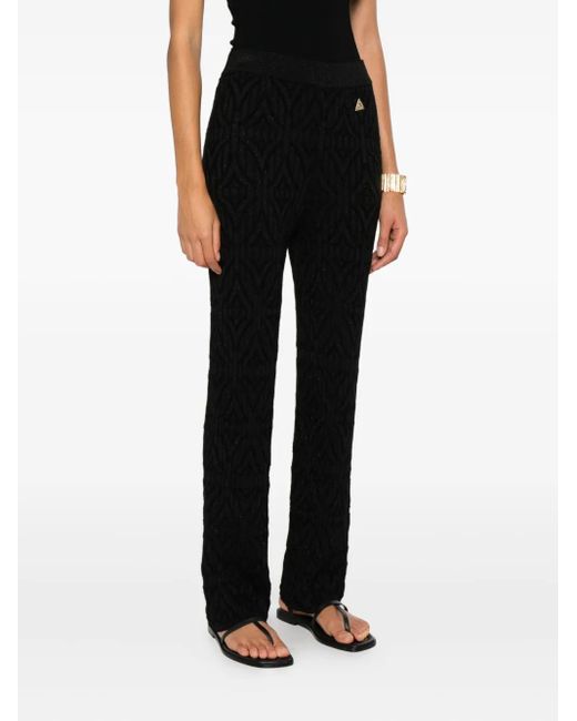 Akep Black Pantalon Texturé À Logo