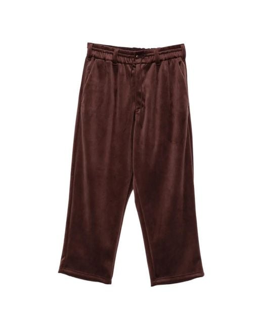 Y-3 Purple Velvet Drawstring Track Pants