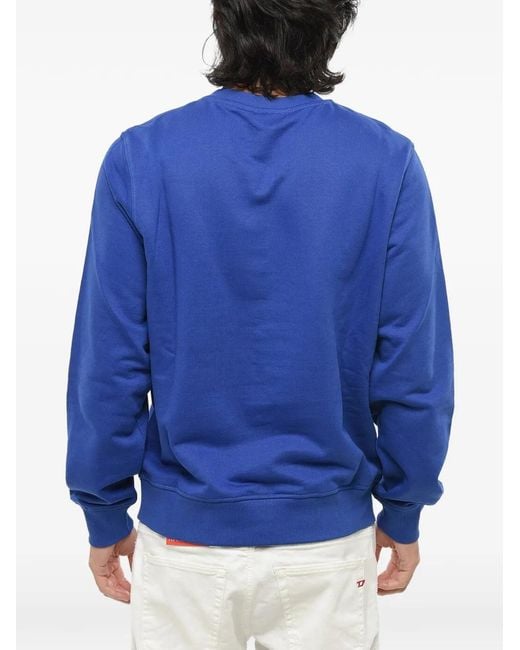 DIESEL Blue Logo-Print Crew-Neck Sweatshirt for men