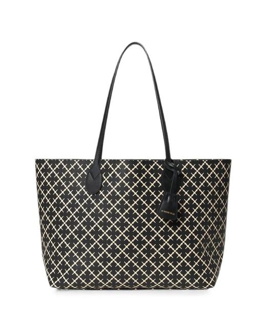 By Malene Birger Black Abigail Geometric-Pattern Tote Bag
