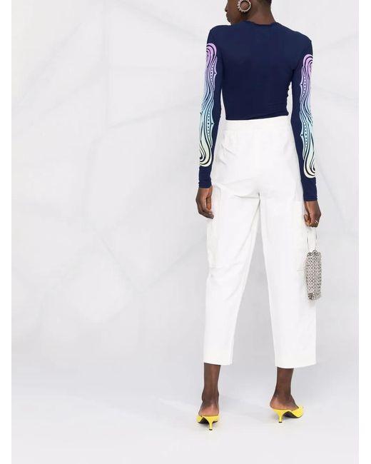 Stella McCartney Blue Panelled Abstract-Print Top