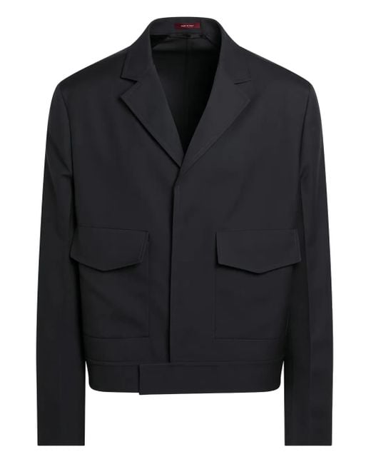Gucci Black Single-Breasted Patch-Pocket Jacket for men
