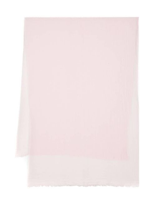 Claudie Pierlot Pink Frayed Cheesecloth Scarf