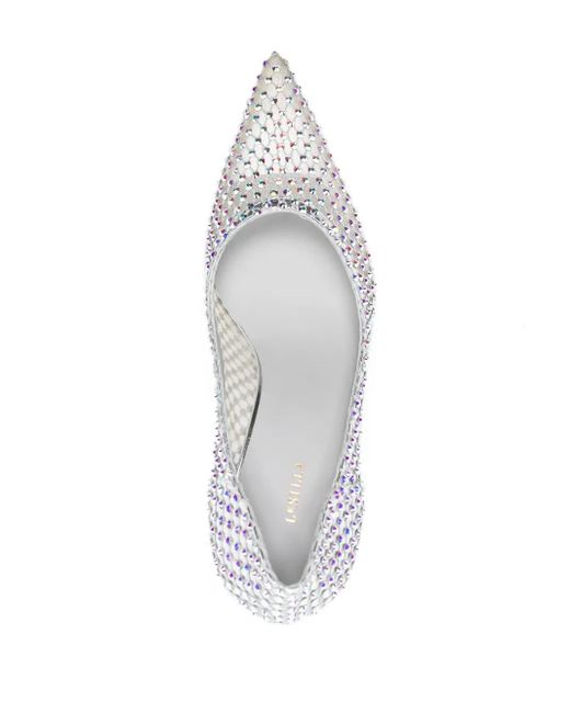 Le Silla White Gilda 90Mm Crystal-Embellished Pumps
