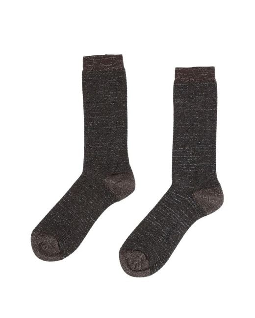 ANT45 Black Lapua Metallic-Thread Ribbed Socks