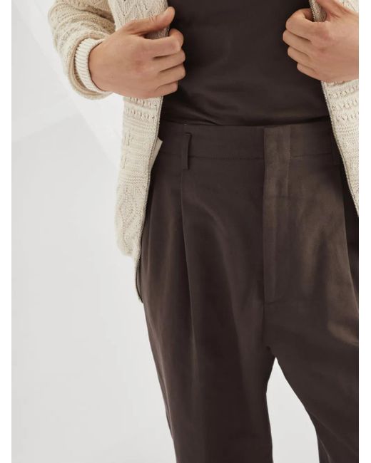 メンズ Brunello Cucinelli テーパードパンツ Brown