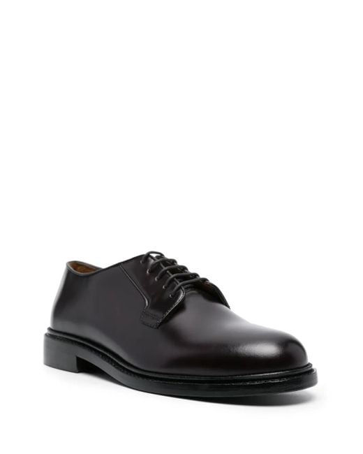 Sebago Black Round-Toe Leather Derby Shoes for men