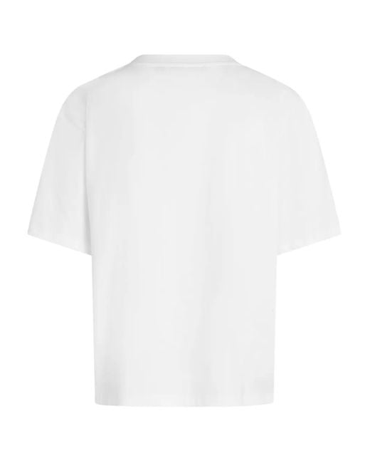 Karl Lagerfeld White Signature Hem V-Neck T-Shirt