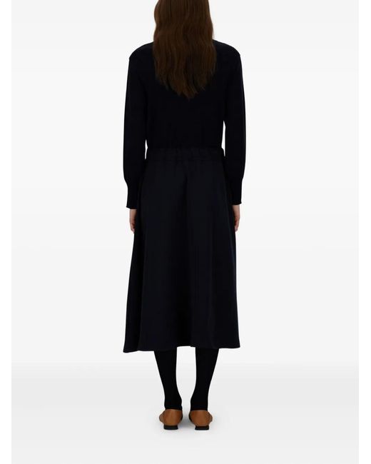 Herno Women's Blue Turtleneck Drawstring-Waist Midi Dress casual dresses