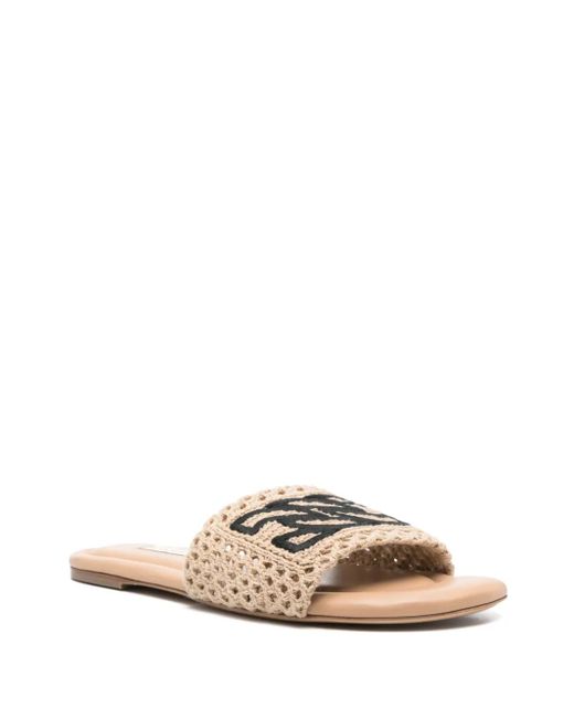 Casadei Natural Positano Flat Sandals