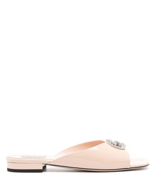 Gucci Pink Double G Flat Sandals