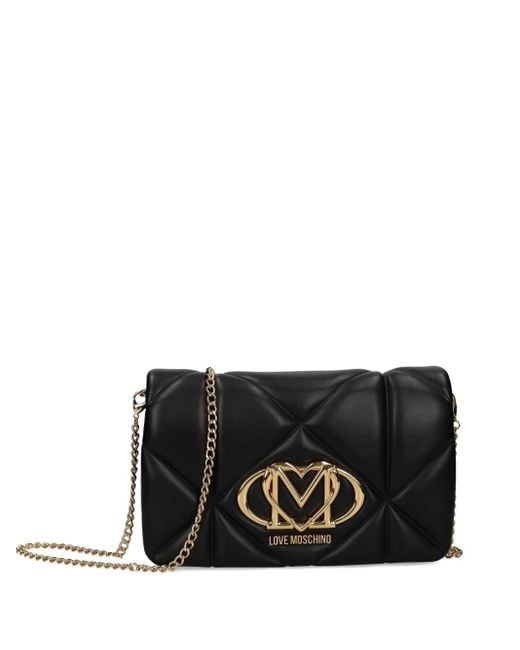 Love Moschino Black Gesteppte Tasche