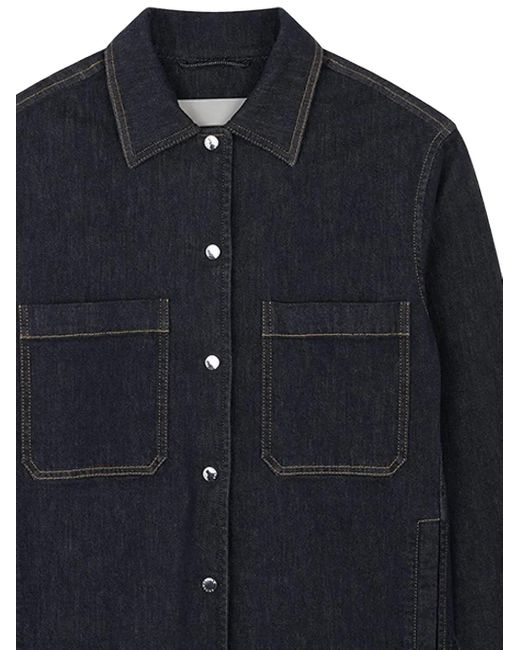 Paul & Shark Blue Denim-Effect Stretch Cotton Overshirt