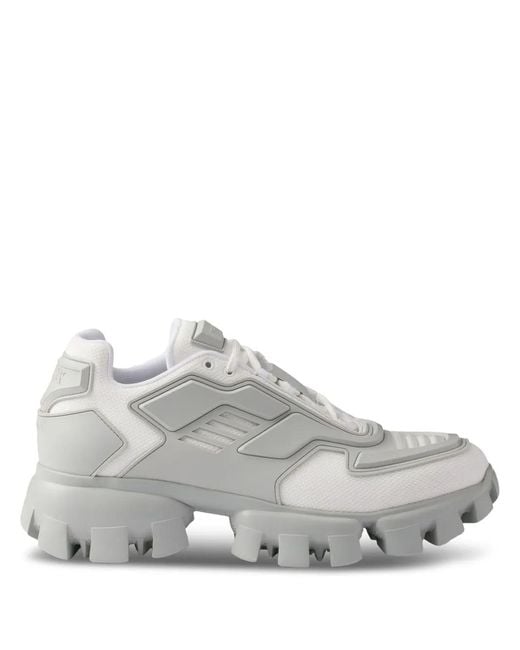 Prada Gray Cloudbust Platform-sole Sneakers for men