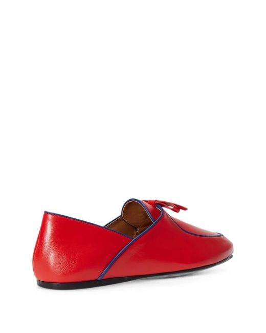 Polo Ralph Lauren Red Bow-Detail Calf Leather Loafers