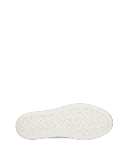 ARMANI EXCHANGE Black Logo-Pattern Platform Sneakers