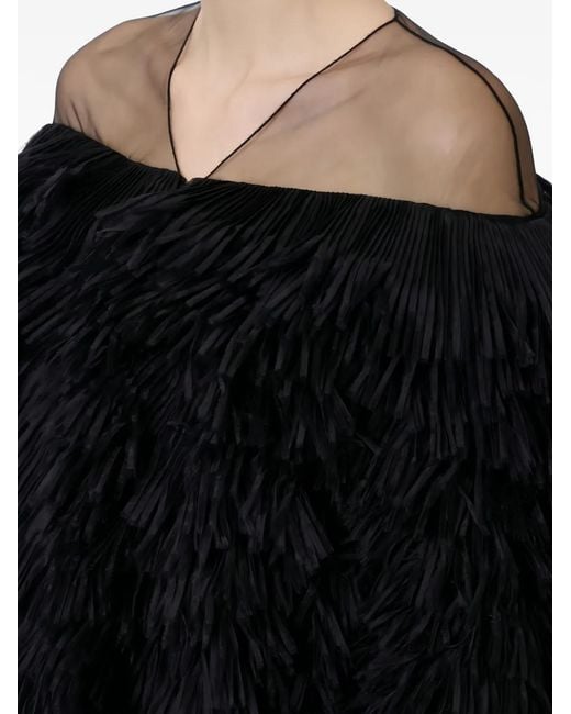 Elisabetta Franchi Black Frayed-Effect Jacket
