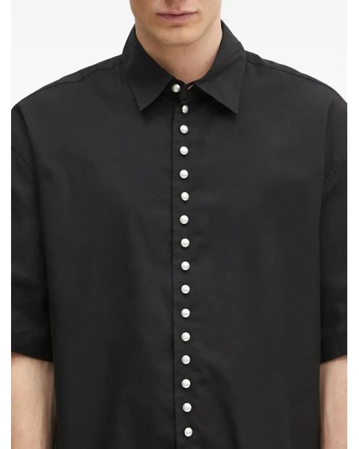 Ambush Black Pearl-Embellished Short-Sleeve Shirt for men