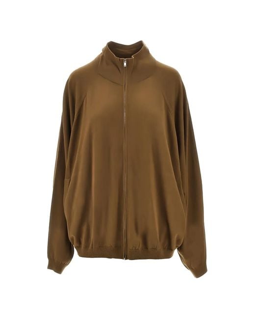 Frankie Shop Brown Baxe Knit Track Jacket