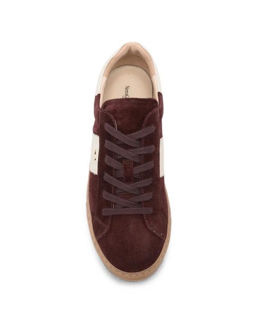 Nero Giardini Brown Suede Contrast-Panel Sneakers