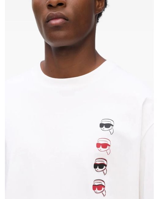 Karl Lagerfeld White Ikon Fusion T-Shirt for men