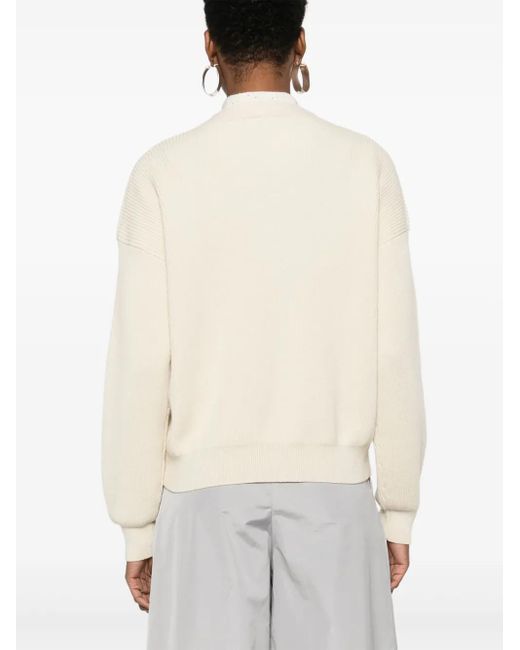 Fabiana Filippi Natural Ribbed Cardigan