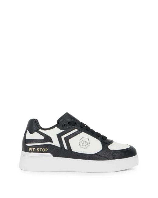 Philipp Plein White Low-Top Pit-$Top Deer Leather
