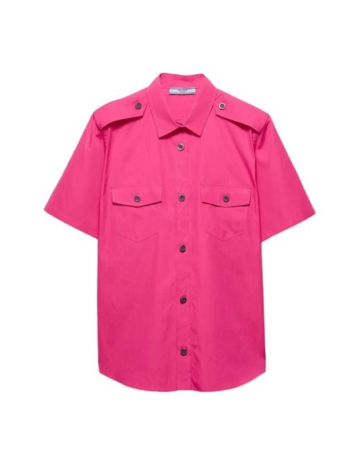 Prada Pink Cotton Poplin Shirt