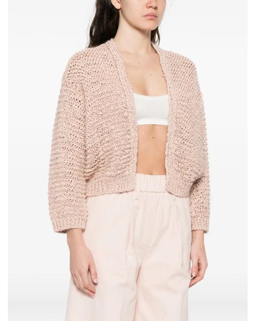 Forte_forte Natural Open-Front Knitted Jacket